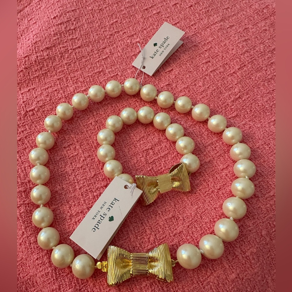 Kate Spade Gold and Cream Pearl Jewelry Set